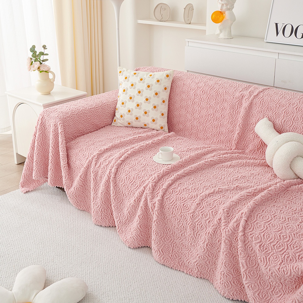 Rose Rabbit Velvet Net Red Sofa Cover Cloth Towel Sofa Cover Winter Thick Plush Sofa Towel Full Cover Sofa Blanket