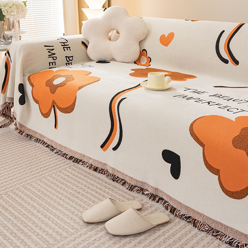 Printed Chenille Sofa Cover Cloth Universal Sofa Towel For All Seasons Non-slip Cushion Anti-cat Scratching Sofa Towel