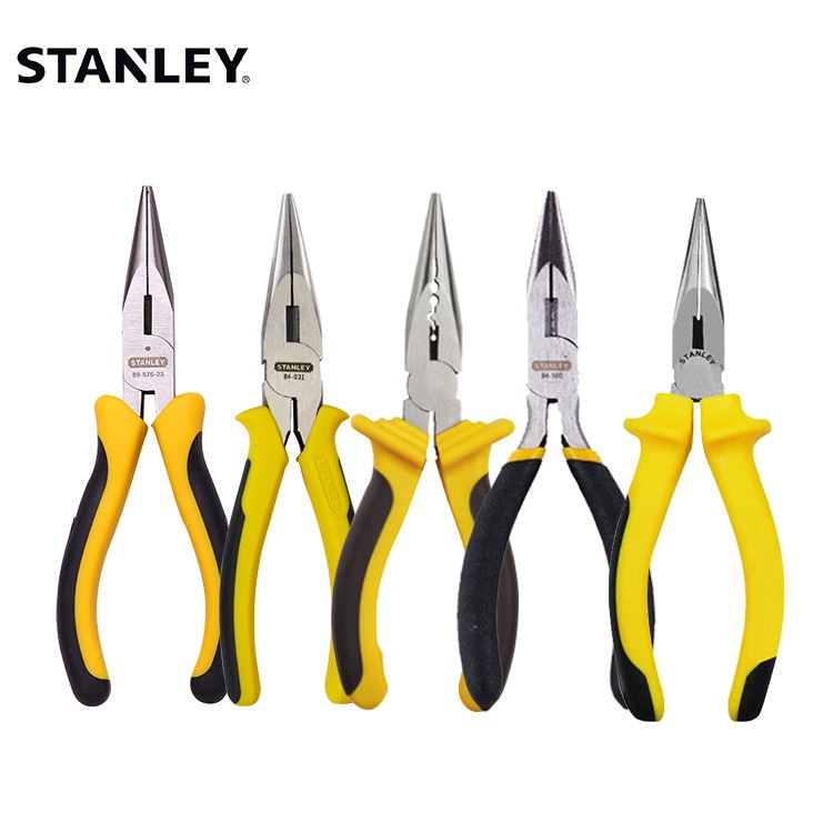 Stanley Needle Nose Pliers DYNAGRIPNeedle Nose Pliers Two-color Black Handle Mini Shear678-inch Household Needle Nose Pliers