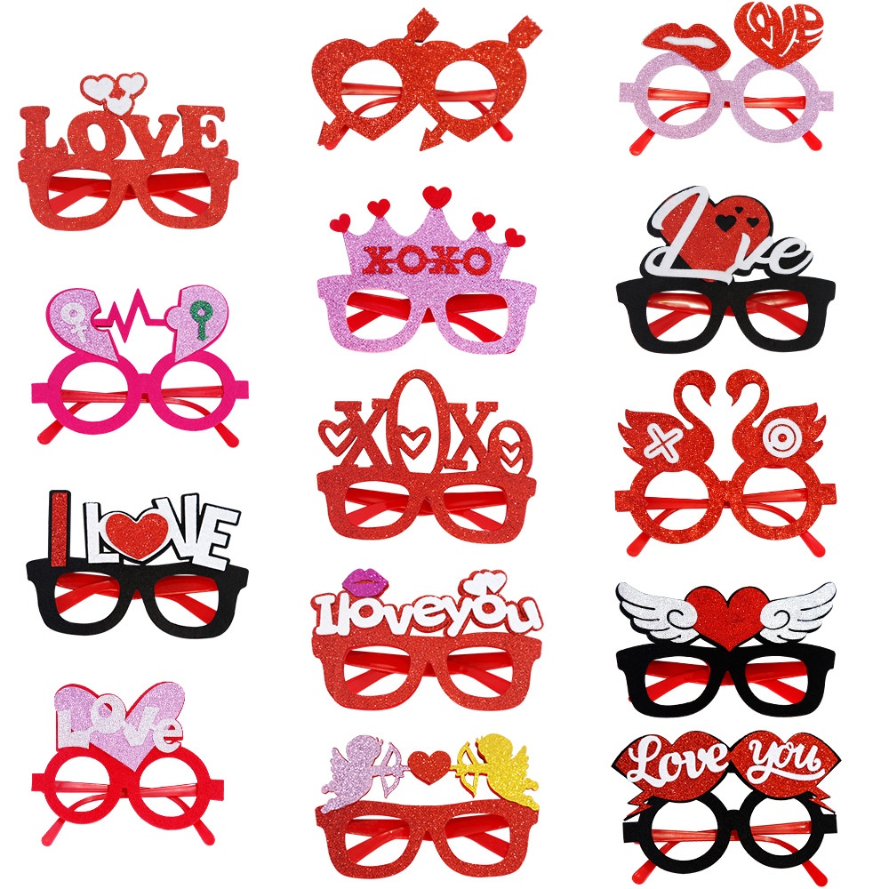 Valentine's Day Glasses Party Party Decoration Supplies Love Love Party Glasses Photo Props