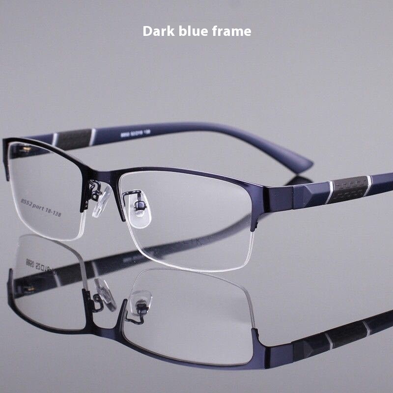 Men's Half-frame Anti-blue Light Glasses Internet Celebrity Gentleman Flat Glasses Business Myopia Glasses Finished Product806 Myopia