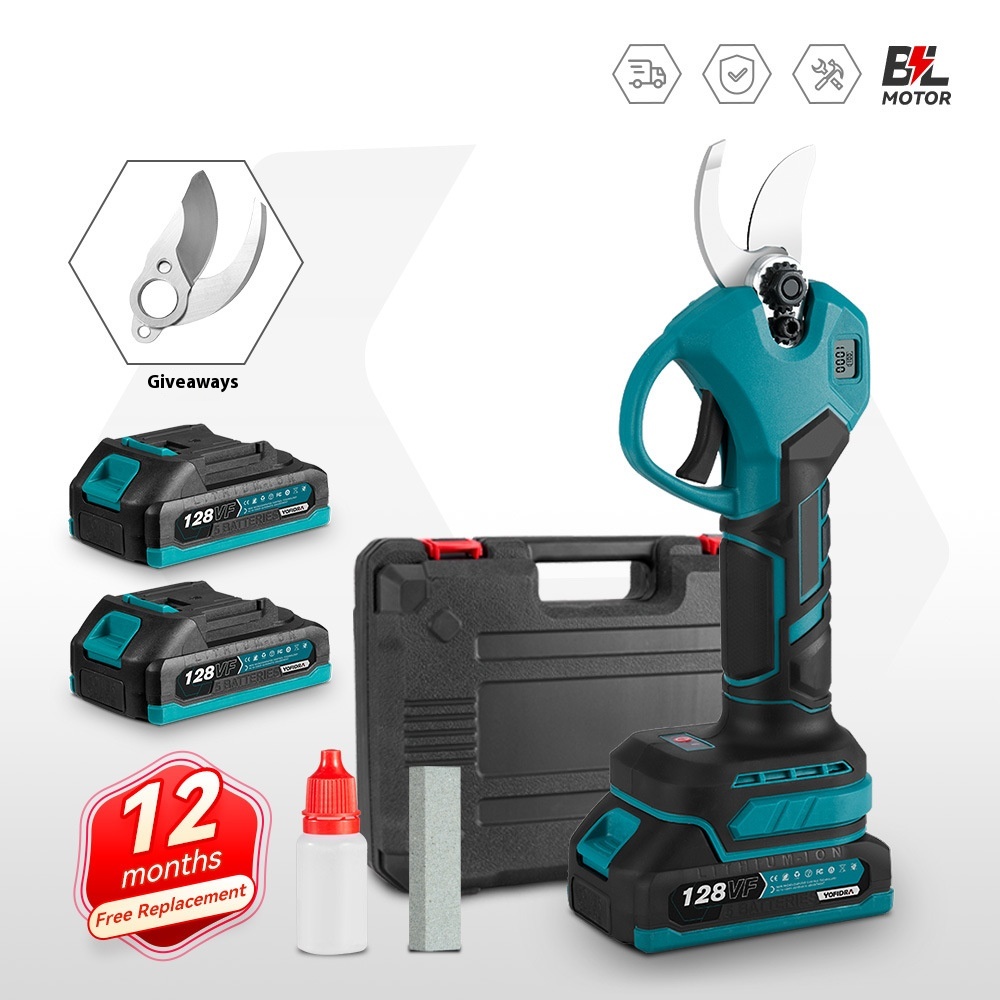 Electric Pruning Shears Brushless Digital Display Lithium Battery Handheld Garden Electric Scissors Fruit Tree Pruning30mm