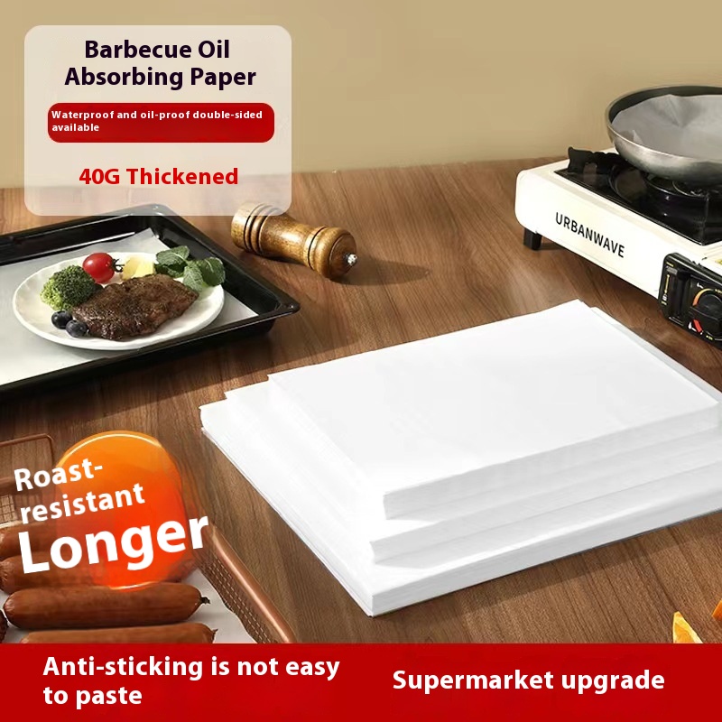 Barbecue Paper Barbecue Oil-absorbing Paper Square Baking Paper Silicone Oil Paper Non-stick Mat Barbecue Paper Baking Tray Commercial Disposable