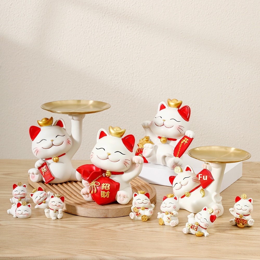 Moving To AHome,Housewarming Ornaments,Lucky Cat Entrance Porch Key Storage Ornaments Hanger Living Room Decorations