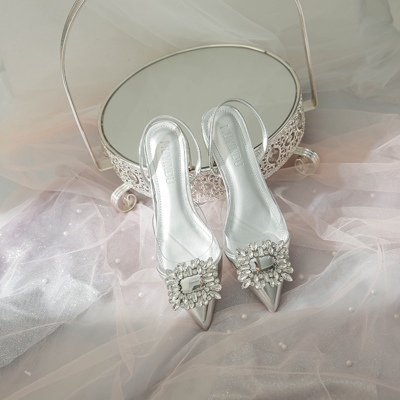 Flat Shoes For Women,Elegant Fashion,Large Size,Sexy Autumn And Winter Style,Silver Pointed Toe,Small Fragrance Style,No Tiring Shoes