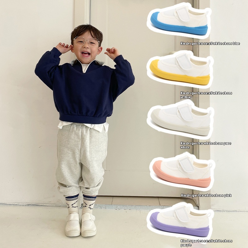 TSChildren's Shoes Kindergarten Indoor Shoes Spring Children's Canvas Shoes Boys Girls Cloth Shoes Baby Shoes