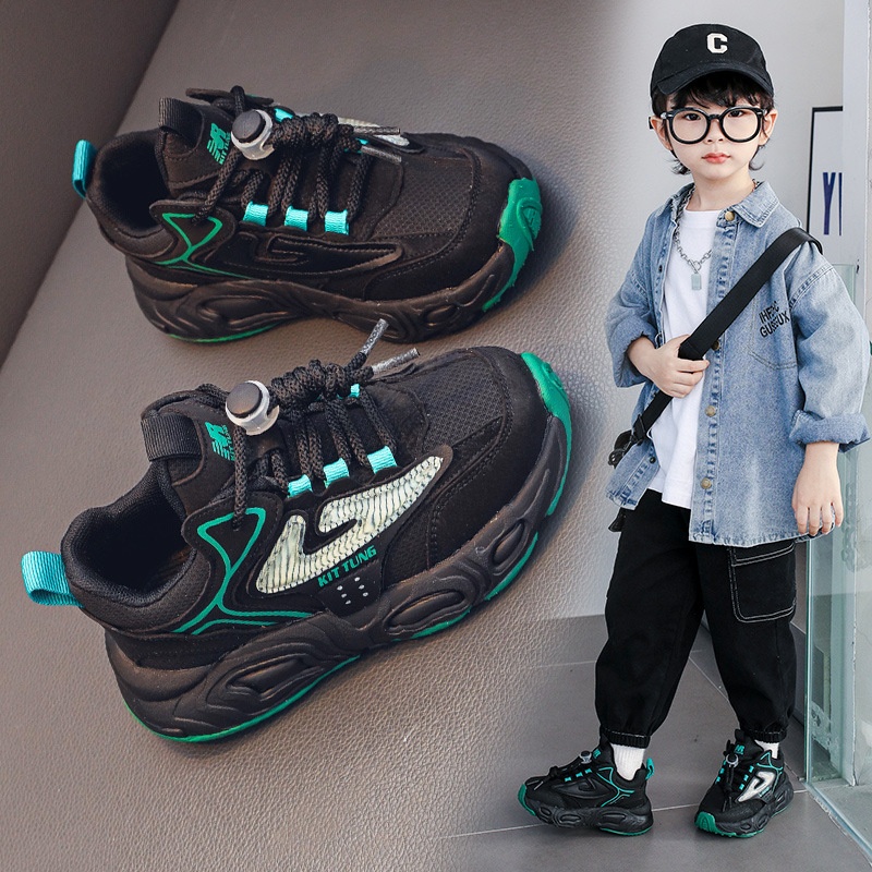 Boys'Dad Shoes Spring And Autumn Children's Sports Shoes For Middle And Large Children Breathable Leather Surface Little Boy Casual Shoesy