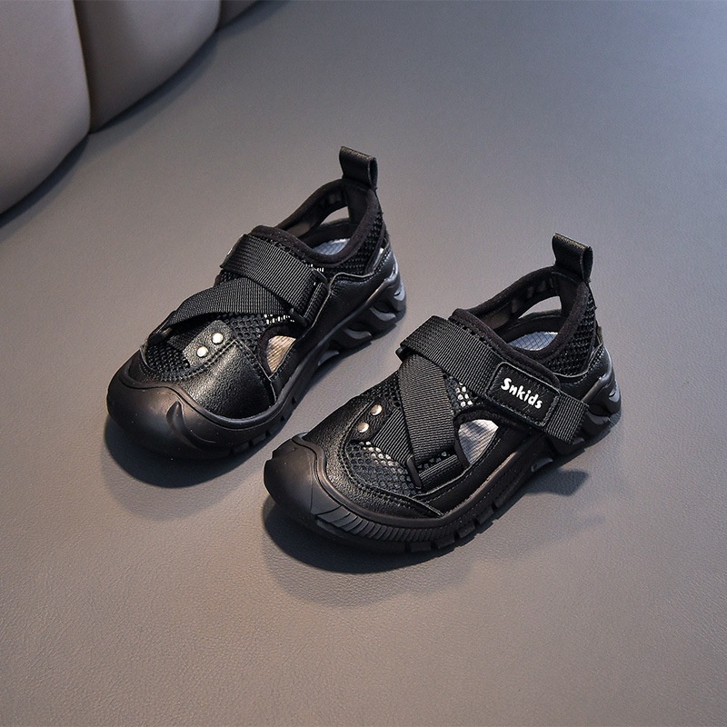 Children's Sports Sandals Korean Version Summer Hollow Mesh Shoes Boys'Closed Toe Beach Shoes Boys Baby Shoes