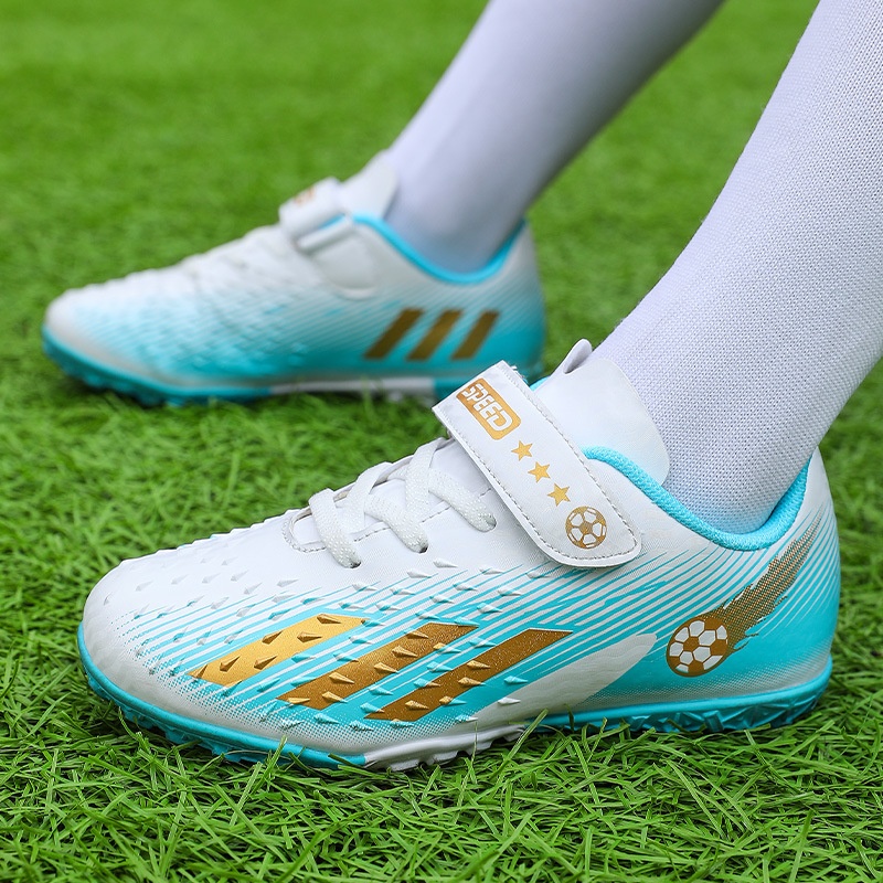 Children's Football Shoes Boys And Girls Low-top Leather Broken Nail Shoes Artificial Grass Competition Training Sports Shoes