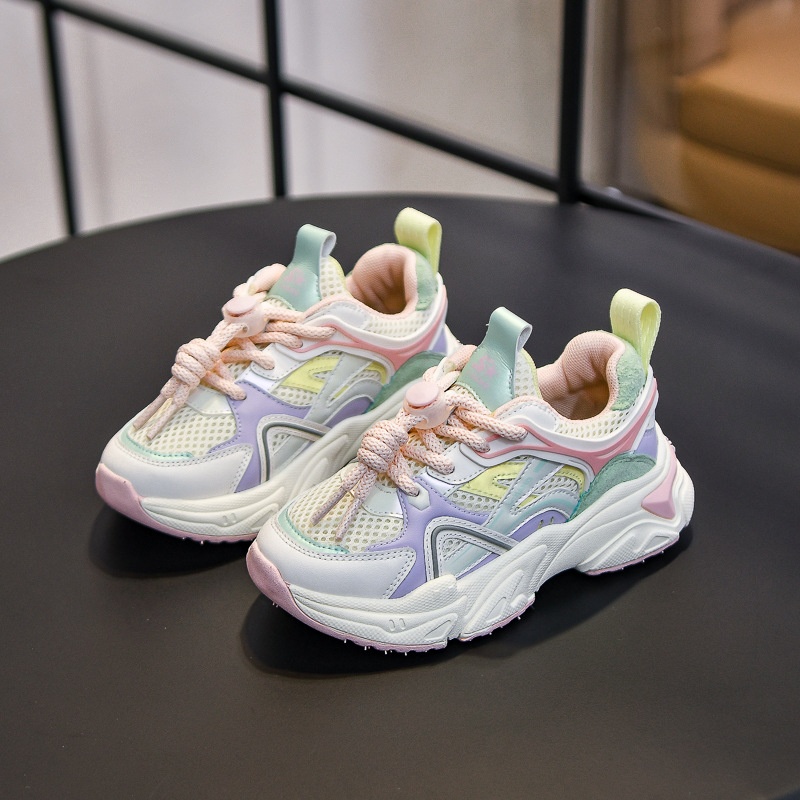 Girls Dad Shoes Fashion Children's Mesh Breathable Girls Sports Shoes For Middle And Large Children Spring And Autumn Casual Shoes