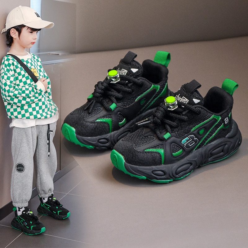 Boys'Sports Shoes Spring And Autumn Breathable Children's Shoes For Middle And Large Children Soft Sole Casual Little Boy Dad Shoes