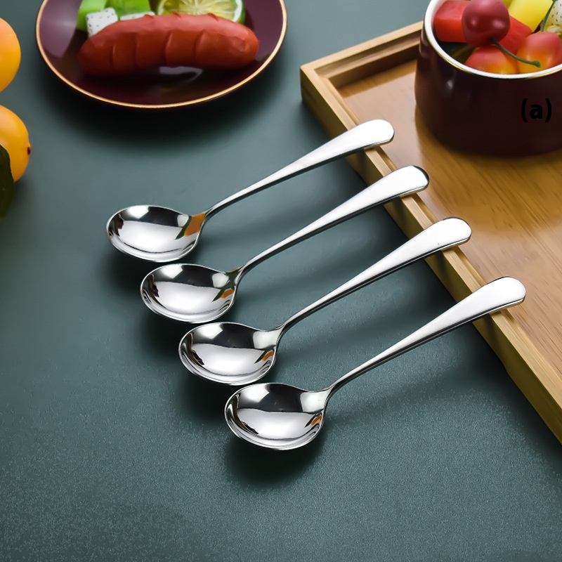 304 Internet Celebrity Spoon Household Stainless Steel Tableware Spoon Soup Spoon For Eating National Style High Value Quality Large Round Spoon
