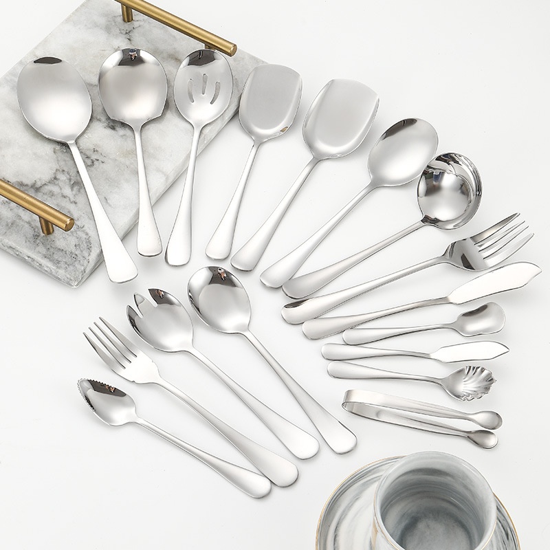 1010 Stainless Steel Tableware Spoon Hotel Knife And Fork Spoon Dessert Kitchenware Soup Spoon Large Creative Gift Soup Shell