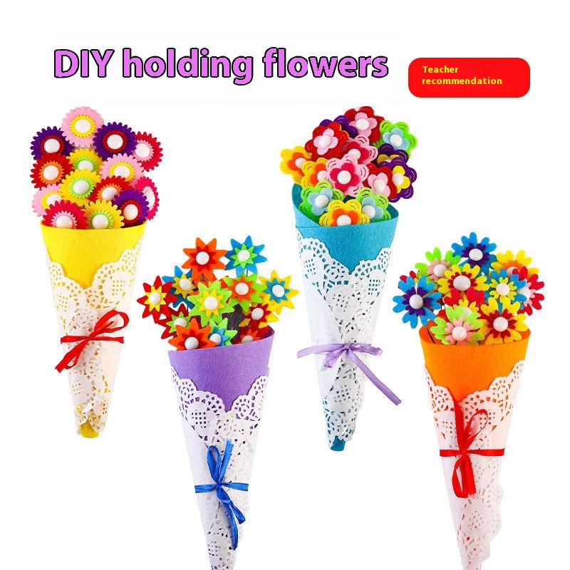 Teacher's Day Gift Non-woven Hand Bouquet Non-woven Bouquet Children's Handmade DIYProduction Material Package