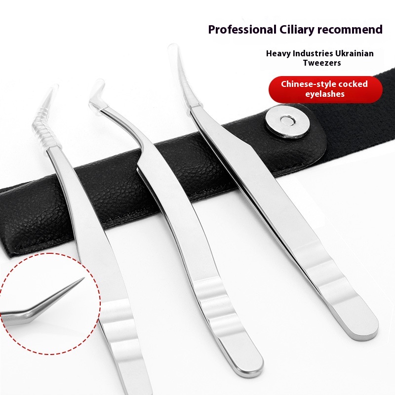 Chinese-style Eyelash Curling Eyelash Special Tweezers Ukraine High-precision Dolphin Gold Feather Clip Single Multi-take Grafting Eyelash Tweezers