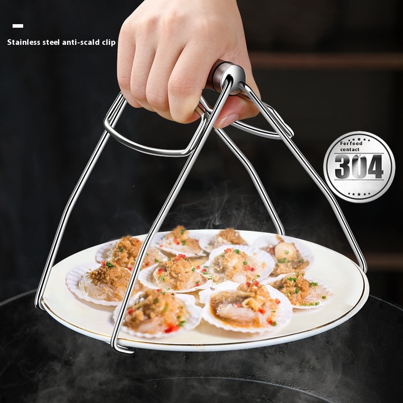 Stainless Steel Anti-scalding Bowl And Dish Clamp Kitchen Tool Bowl Clip Casserole Steamed Dish Take Non-slip Plate Clip