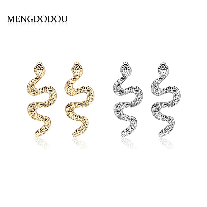 Fashion Personalized Serpent Stud Earrings,Vintage Exaggerated Dark Hip-hop Creative Earrings