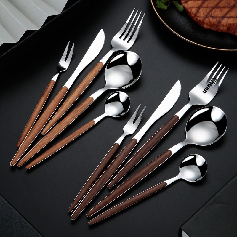 Stainless Steel Gift Box Utensils Western Food Knife Fork Spoon Set Household Products Hotel Retro Gift Tableware Spoon Fork