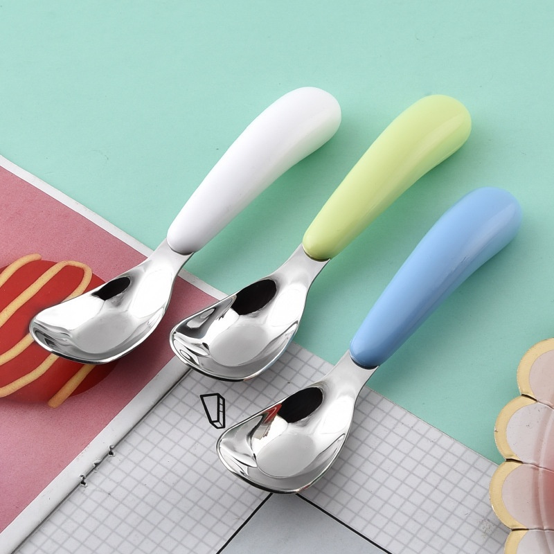 Children's Yuanbao Spoon Stainless Steel Tableware Cartoon Toddler Child Eating High-value Spoon Maternal And Child Supplies