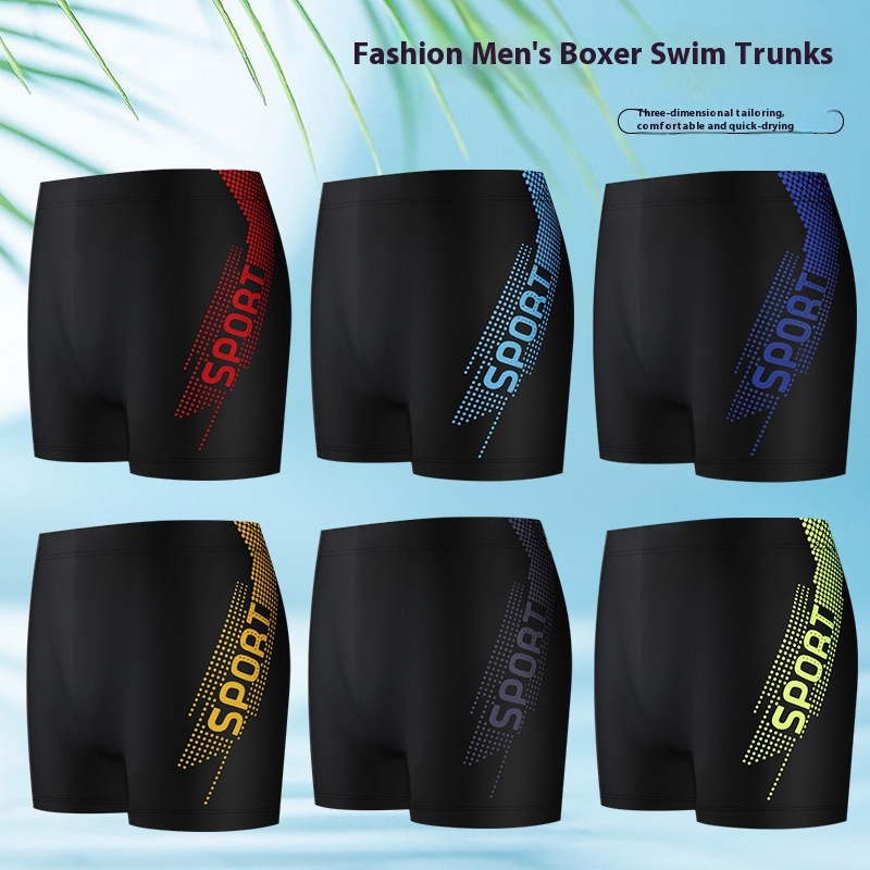 Men's Swimming Trunks Boxer Size Enlarged Plus Fat Adult Men's Swimsuit Hot Spring SPORTLarge Size Swimming Trunks