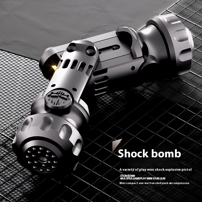 EDCPush-Pull Shell Toy Gun-Launchable Mini Metal Black Technology Shockwave Ball Stress Relief Toy