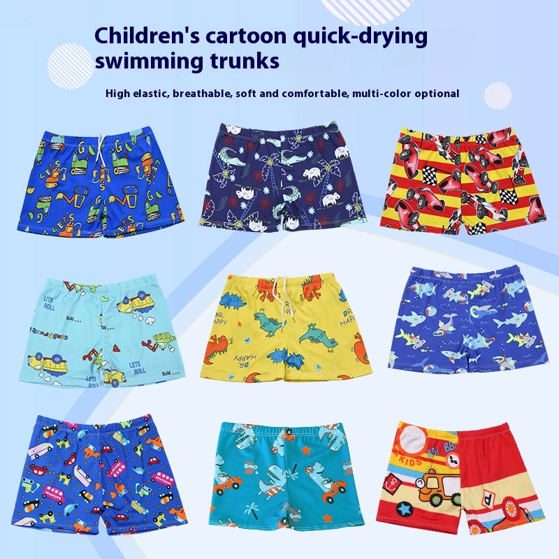Children's Swimming Trunks Boys Girls Boxer Cute Cartoon Swimming Shorts Kids Baby Swimming Trunks