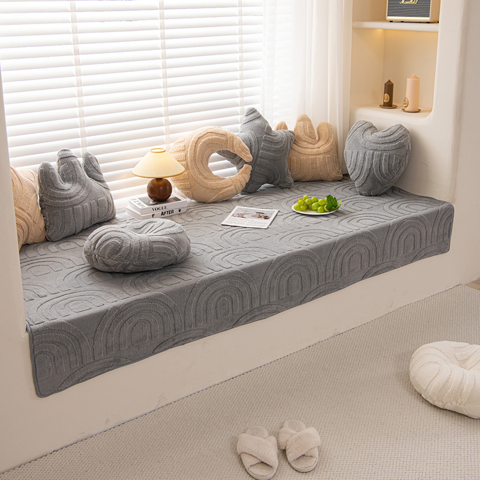Plush Arch Window Mat Modern Simple Universal Tatami Mat Autumn And Winter Plush Bedroom Window Mat