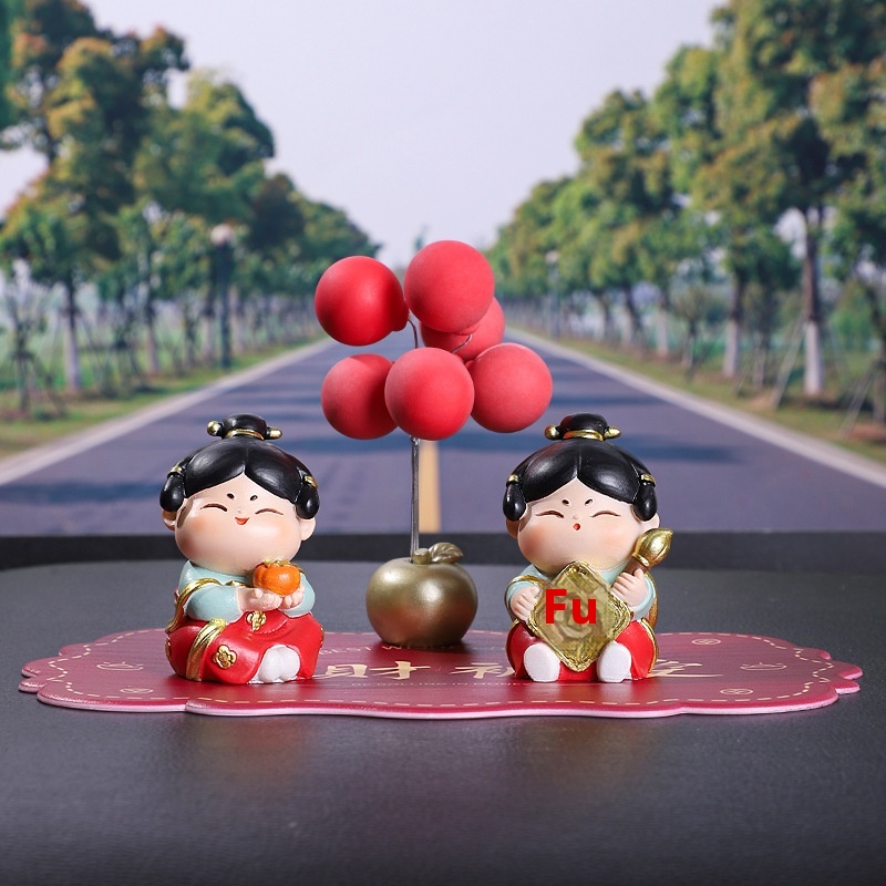 If The Festive Red PVCCar Anti-slip Matulation Dining Mat Car Center Console Ornaments Mat
