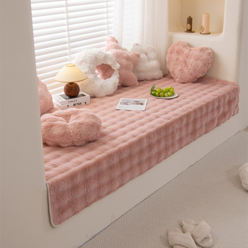 Style Balcony Four Seasons Universal Bubble Rabbit Plush Bay Window Cushion Thickened Home Light Luxury Comfortable Tatami Cushion