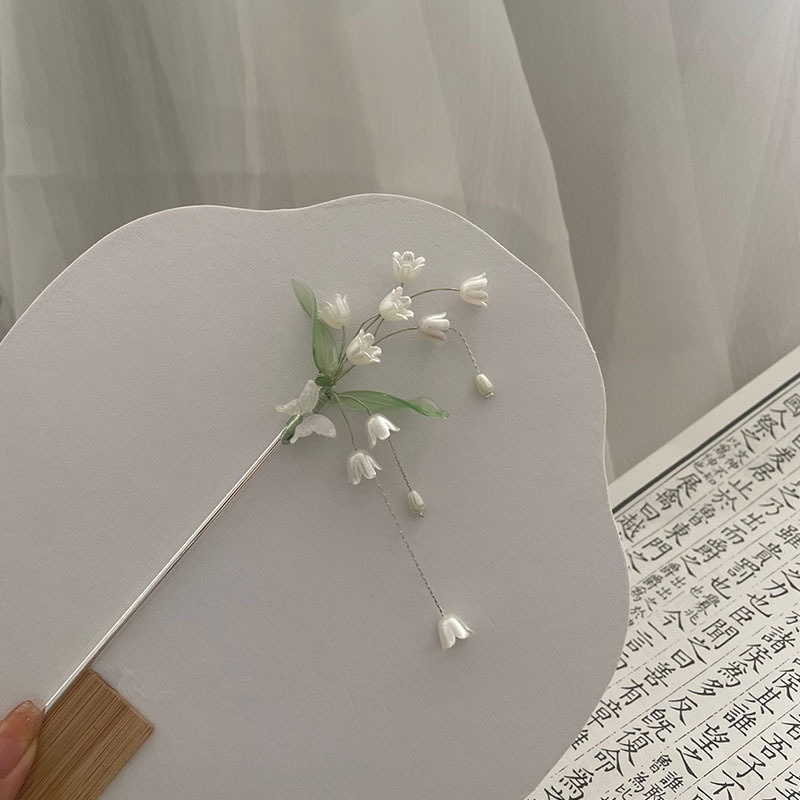 Summer Lily Of The Valley Tassel Hairpin Niche Design Ancient Style Step-shaking Hairpin Hanfu High-end Hair Accessories