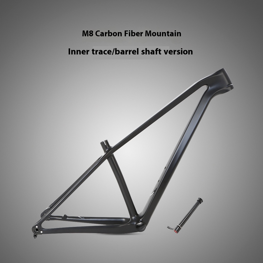 Zhuite Carbon Fiber Mountain Bike Frame M8 Unmarked All-black Barrel Axle Off-road Bicycle27.5/29 Inch Frame