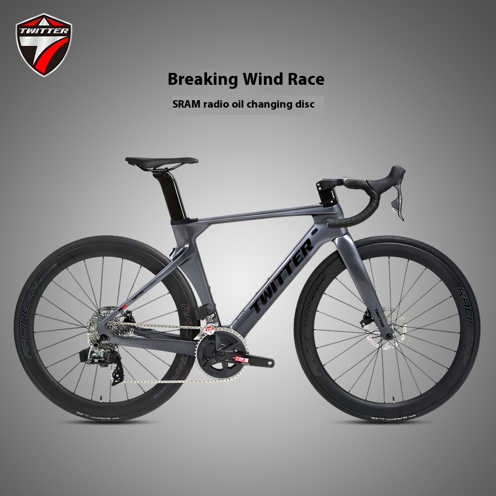 R10 Carbon Fiber Road Bike Speed Link Wireless Electronic Gear Oil Disc Brake Competition Bicycle Carbon Wheel Wind Breaking Racing