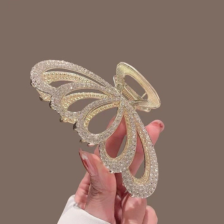 High-grade Hair Clip For Women,Large Rhinestone Crown Hair Clip,Sweet And Elegant Back Of The Head Hair Shark Clip