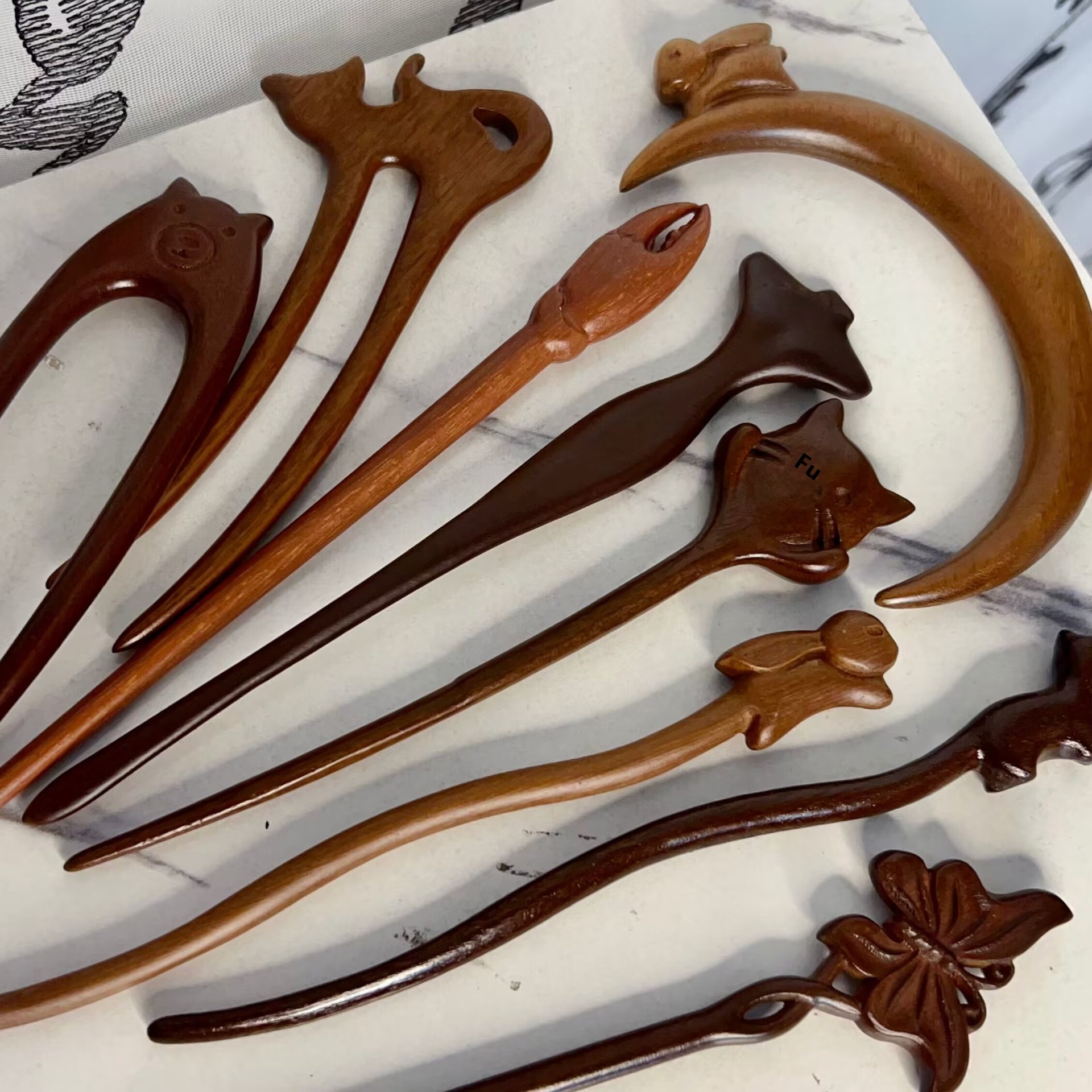 Cute Cat~Sandalwood Hairpin For Women,Ancient Style Cute Hairpin,Hairpin,High-end Ancient Style Hanfu Headdress