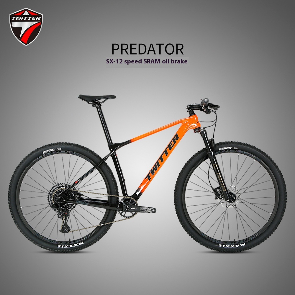PREDATORpro Predator Mountain Bike SX-12 Speed XCClass Off-Road Bike Tube Axle Carbon Fiber Frame