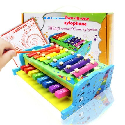 Children's Music Multifunctional Hand-knocking Piano Baby Can Play8 Notes Early Education Educational Wooden Toy