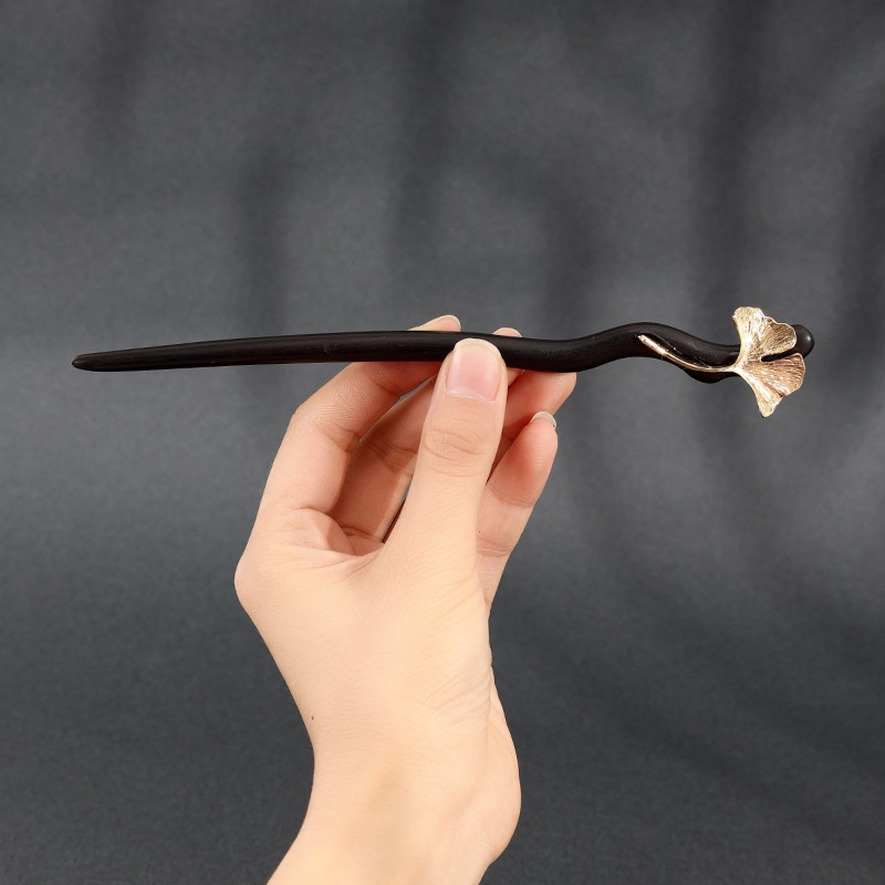 Ginkgo Wood Hairpin,Ancient Style,Simple Hairpin,Modern Hairpin,Daily Headdress,Temperament,Hairpin,All-match Hanfu Accessories