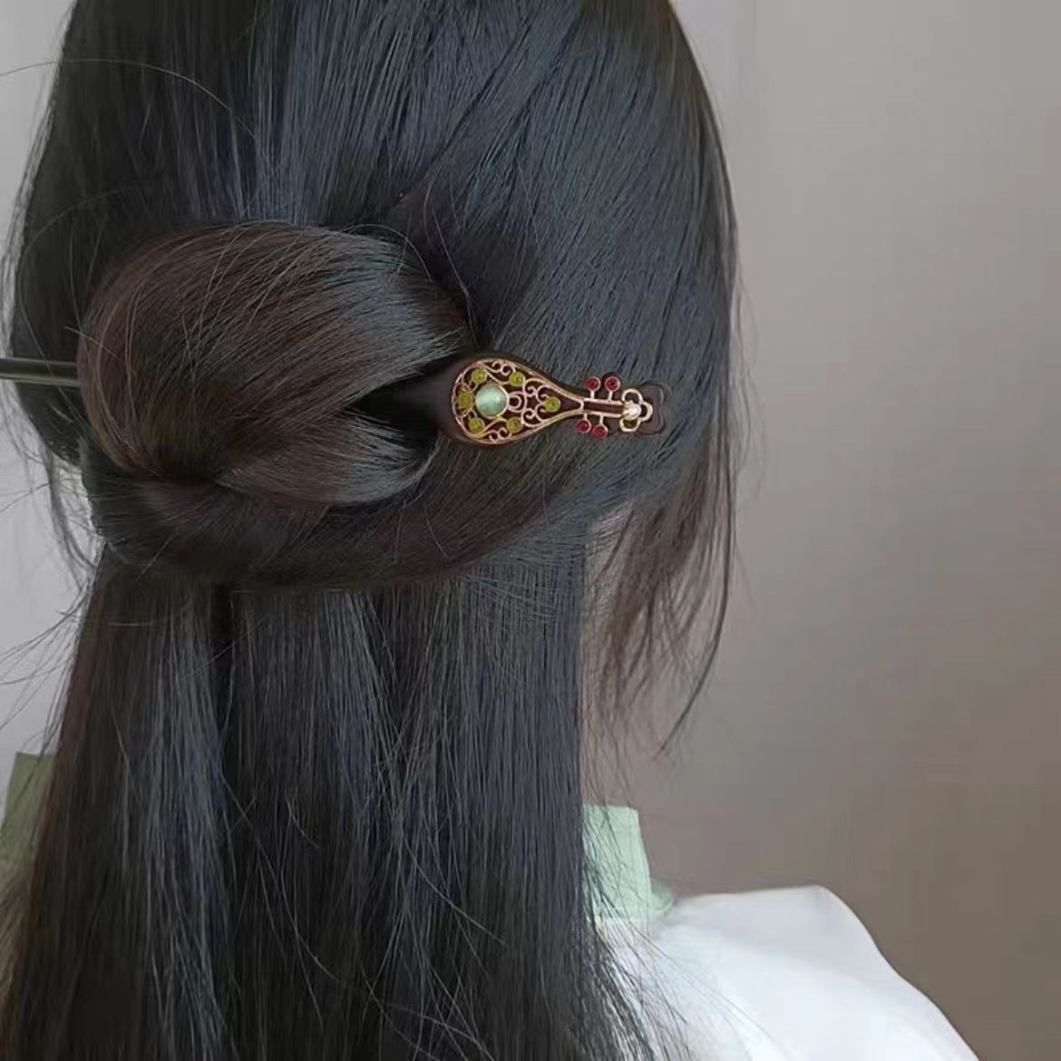 Retro Ebony Hairpin Chinese Style Pipa Hair Accessories Daily Hair Accessories Simple Hanfu Cheongsam Accessories