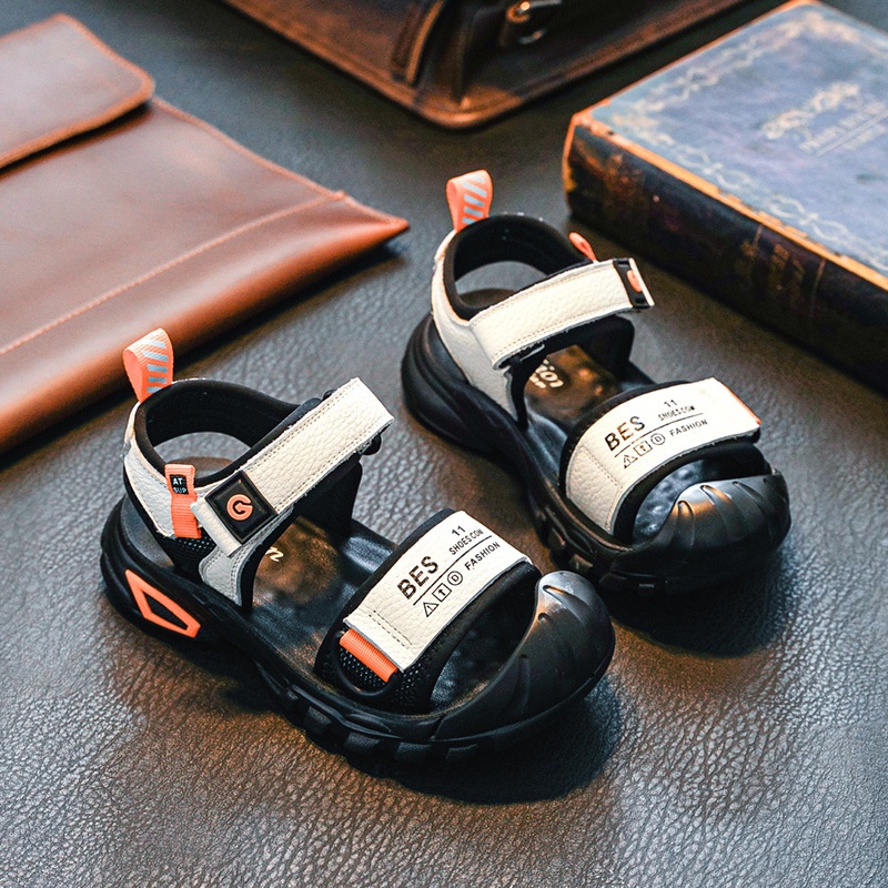Boys Sandals Small And Medium-sized Children's Korean Summer Children's Shoes Soft Bottom Closed Toe Shoes Elementary School Students Beach Shoes