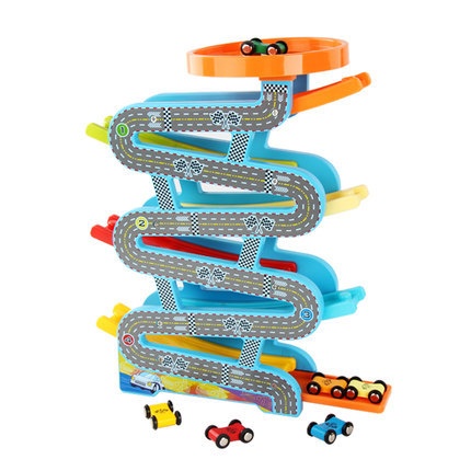 Children's Colorful Glider Slide Pulley RB45 Speed Racing Elevated Flying Slide Track Car Wooden Toy