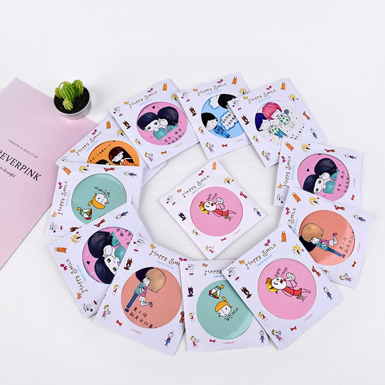 Advertising Gift Small Mirror Cartoon Cute Portable Makeup Mirror Tinplate Mirror Taobao Gift