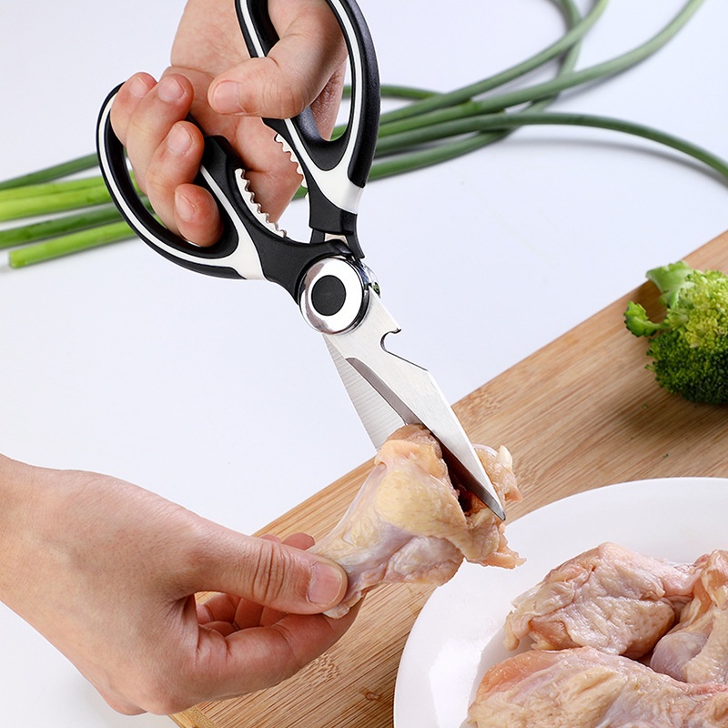 Direct Panda Scissors Stainless Steel Kitchen Chicken Bone Scissors Food Scissors Household Sharp Multifunctional Large Scissors