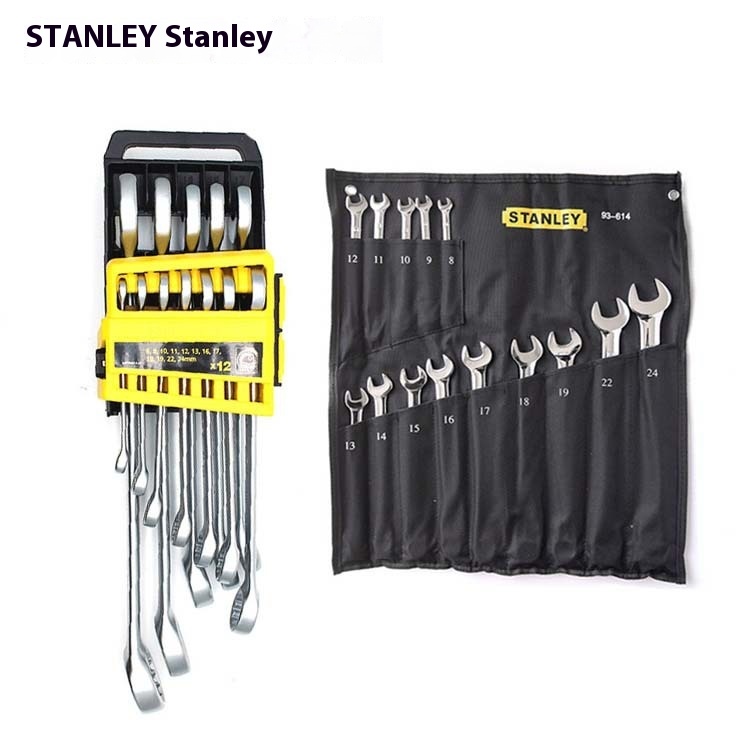 Stanley Wrench Set BSeries Double-head Plum Blossom Ratchet Head Opening Dual-use Quick Wrench Cloth Bag Set