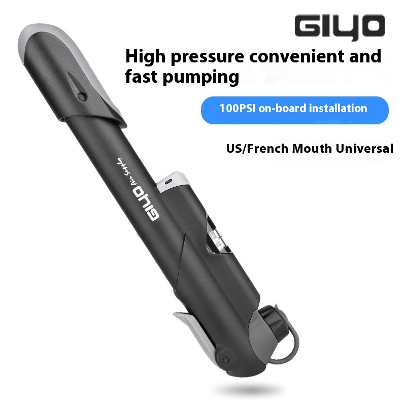 GIYOBicycle Pump Outdoor Accessories Barometer Mini Portable Inflatable Pump Sports Outdoor Accessories