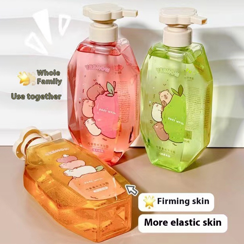 Capybara Cute Perfume Shower Gel500ml Large Bottle Family Pack Moisturizing Shower Gel Female Shower Gel