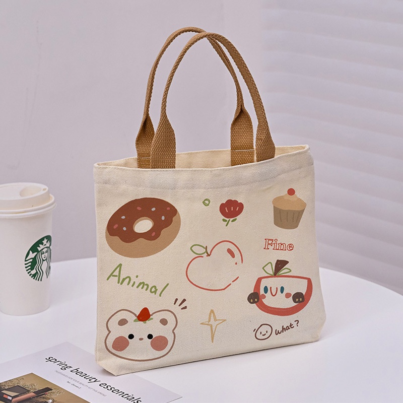 Literary Letter Lunch Bag Single Shoulder Canvas Bag Male And Female Students Class Handbag Bag Korean Style Niche Design