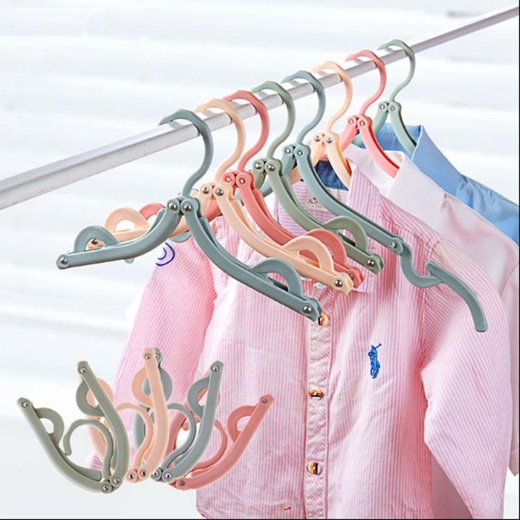 Travel Portable Plastic Hanger Multifunctional Simple Folding Hanger Non-slip Clothes Hanger Stall Stall