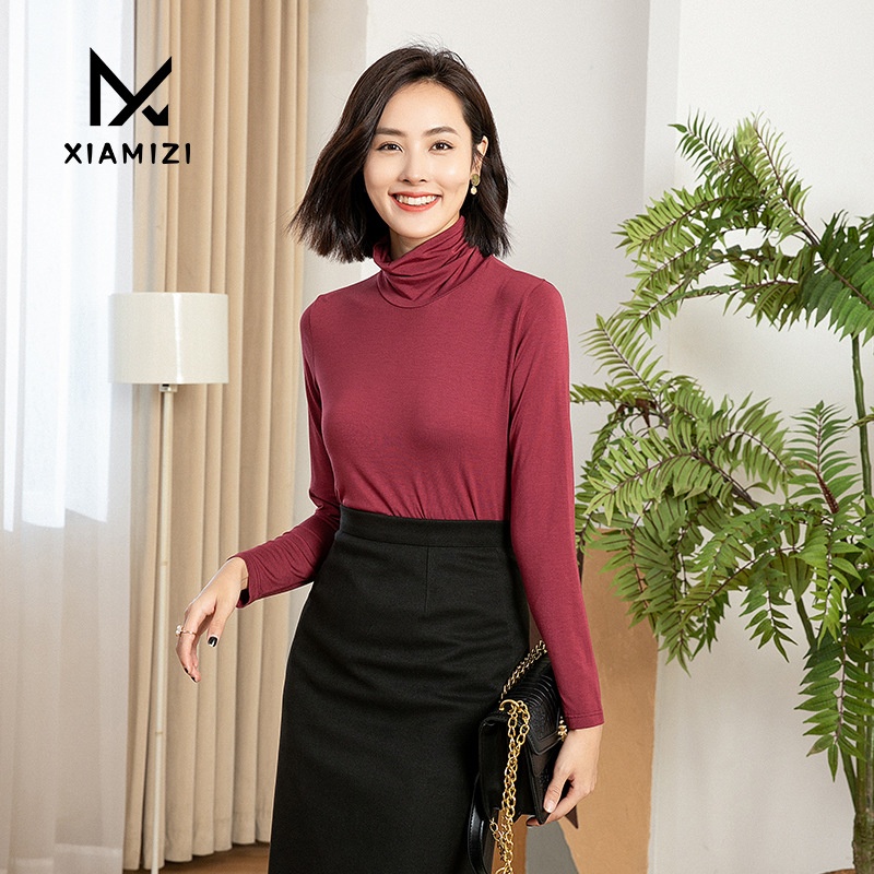 Modal Half-high Collar Bottoming Shirt For Women Autumn And Winter Inner Wear Warm Outer Wear Top Basic T-shirt For Women