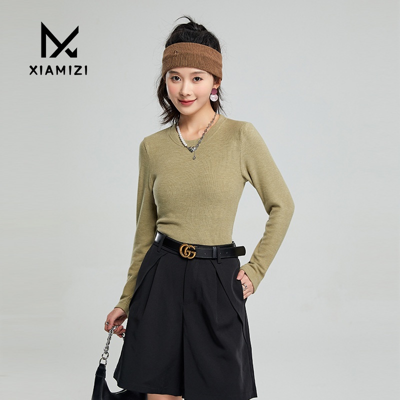 Women's Autumn And Winter Bottoming Shirt Inner Sweater Women's Stylish Long-sleeved Knitted Solid Color Tops Women's Clothing