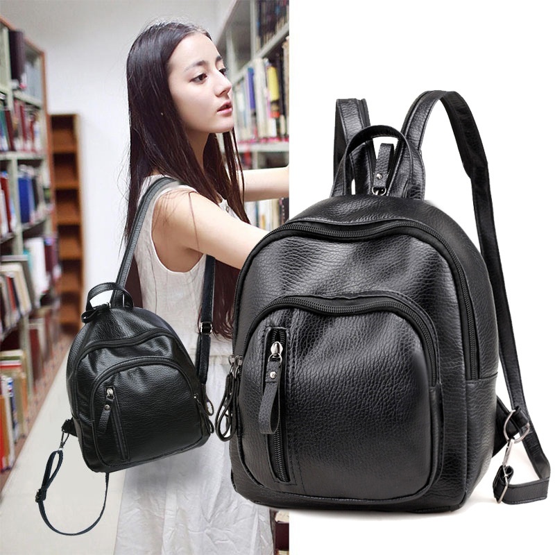 Backpack Korean Styley Ladies Fashion Versatile Casual Soft Leather Mini Backpack Women's Bag